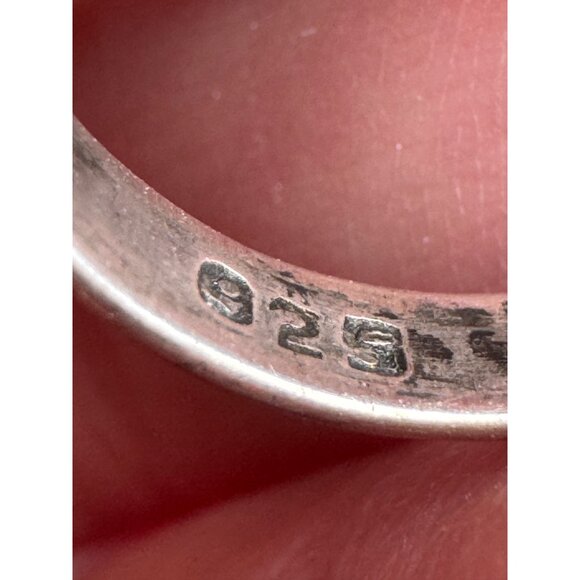 Sterling Silver Ring With Green Oval Turquoise Stone Size 7 - Picture 9 of 13